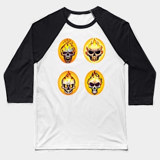 Burning Skull Pack Baseball T-Shirt